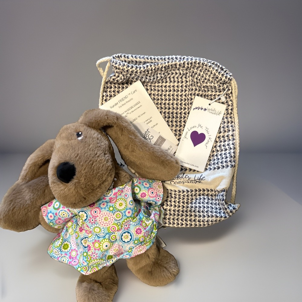 NWT Lavender Life XANDER Dog Rabbit Plush Aromatherapy w/Bag NEW Microwave